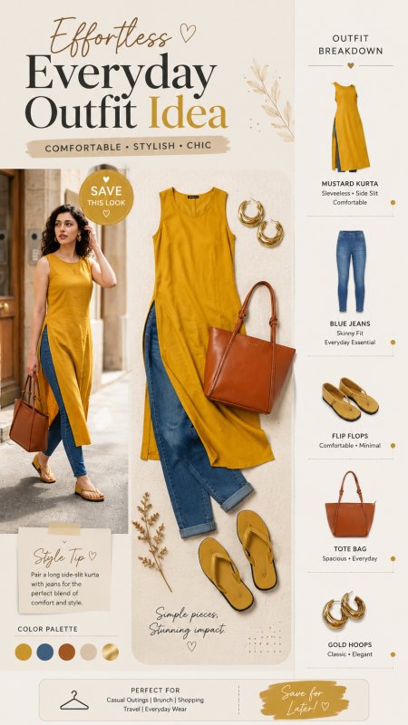 Mustard Kurta Set for Women | Elegant Ethnic Statement Outfit