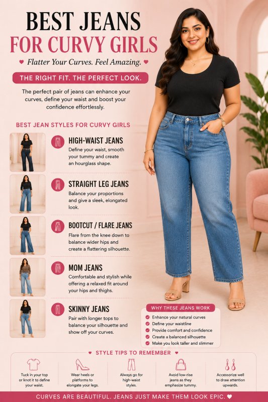 Jeans for Curvy girls that look pretty