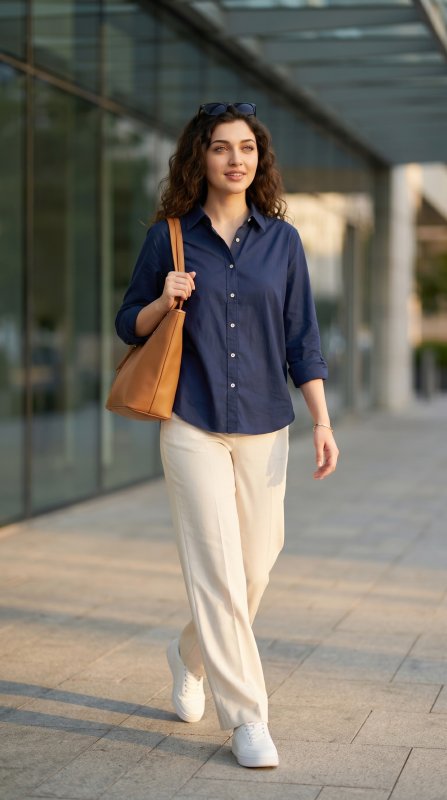 Indo Western Smart Casual Outfit | Oversized Shirt & Wide Leg Pants