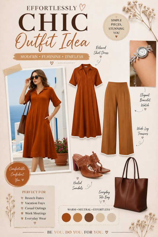 Office Wear Kurta Set for Women | Rust Ethnic Formal Outfit