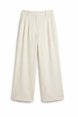 White High-Waist Wide-Leg Pants