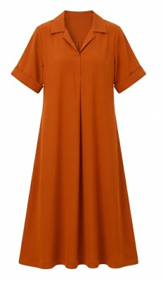 Rust Orange Sleeveless Midi Kurta Dress