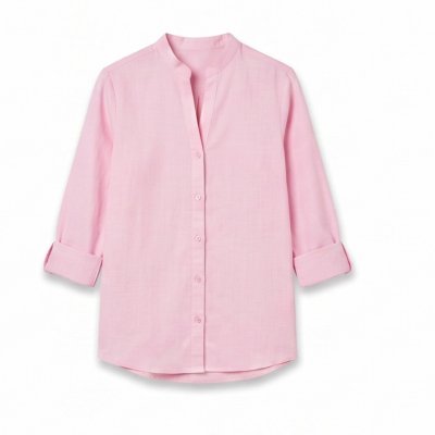 Baby Pink Relaxed Fit Cotton Kurta, Shirt