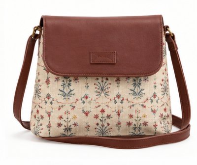 Floral Printed Structured Sling Bag