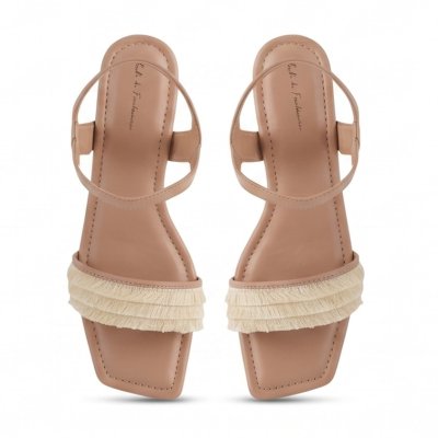 Nude Block Heel Sandals