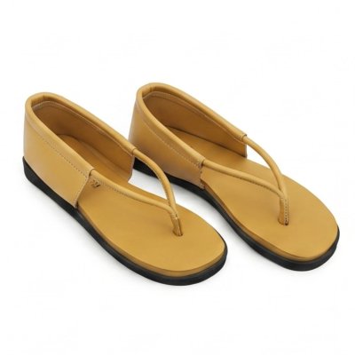 Mustard Flat Sandals for Women