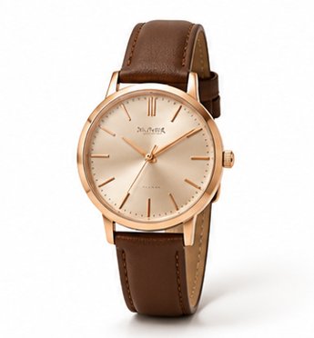 Brass Dial & Leather Straps Analogue Watch