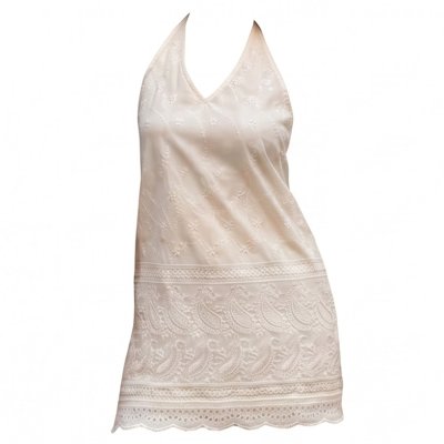 Off-White Sleeveless Long Kurta Dress