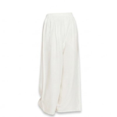 Cream Wide-Leg Palazzo Pants