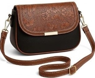 Brown Leather Sling Crossbody Bag