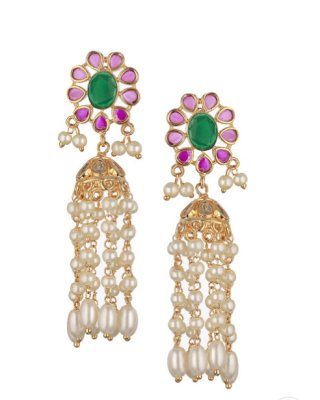 Gold Plated Floral Jhumkas