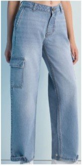 Light Wash Straight Fit Denim Pants
