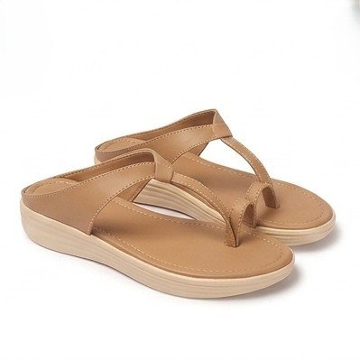Beige Ethnic Flat Sandals